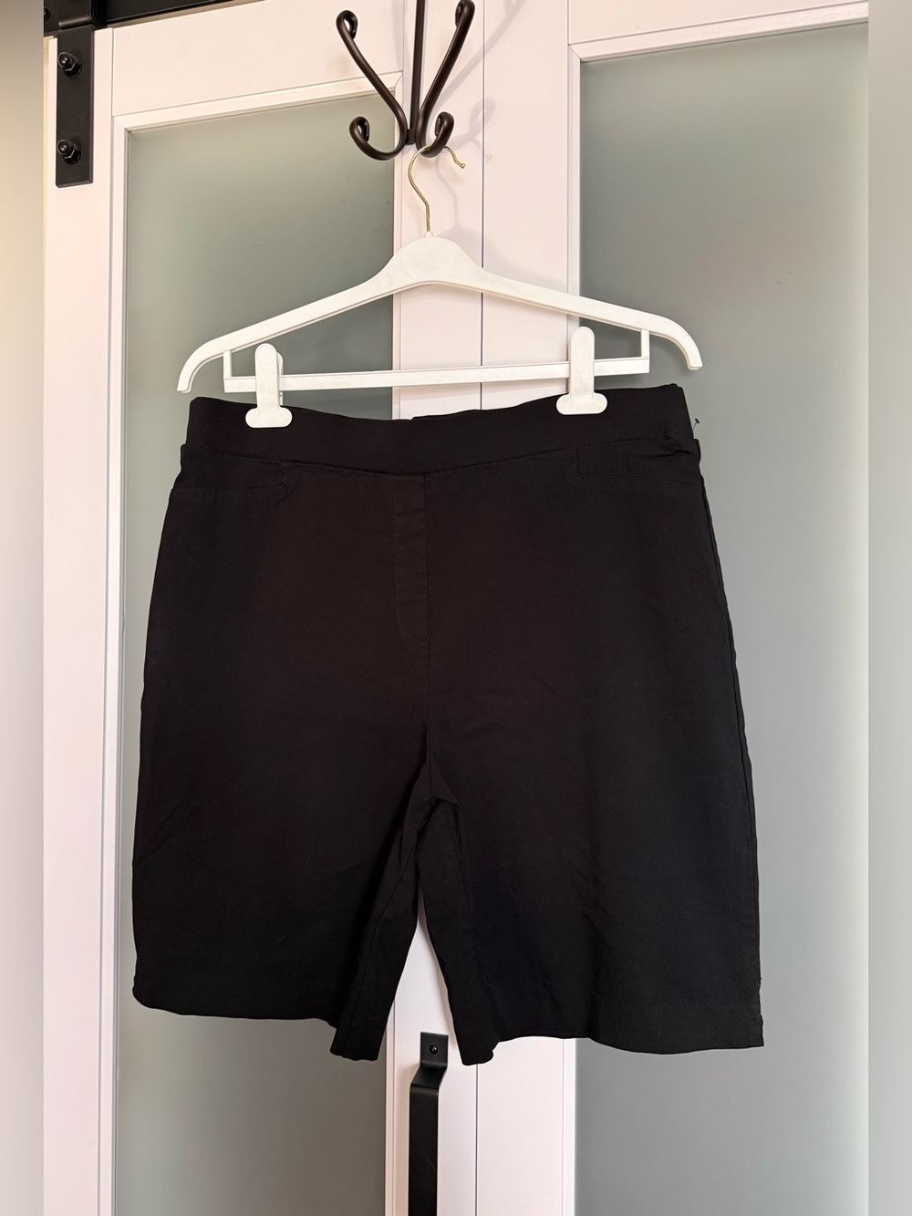 DKNY Black Stretch Bermuda Shorts